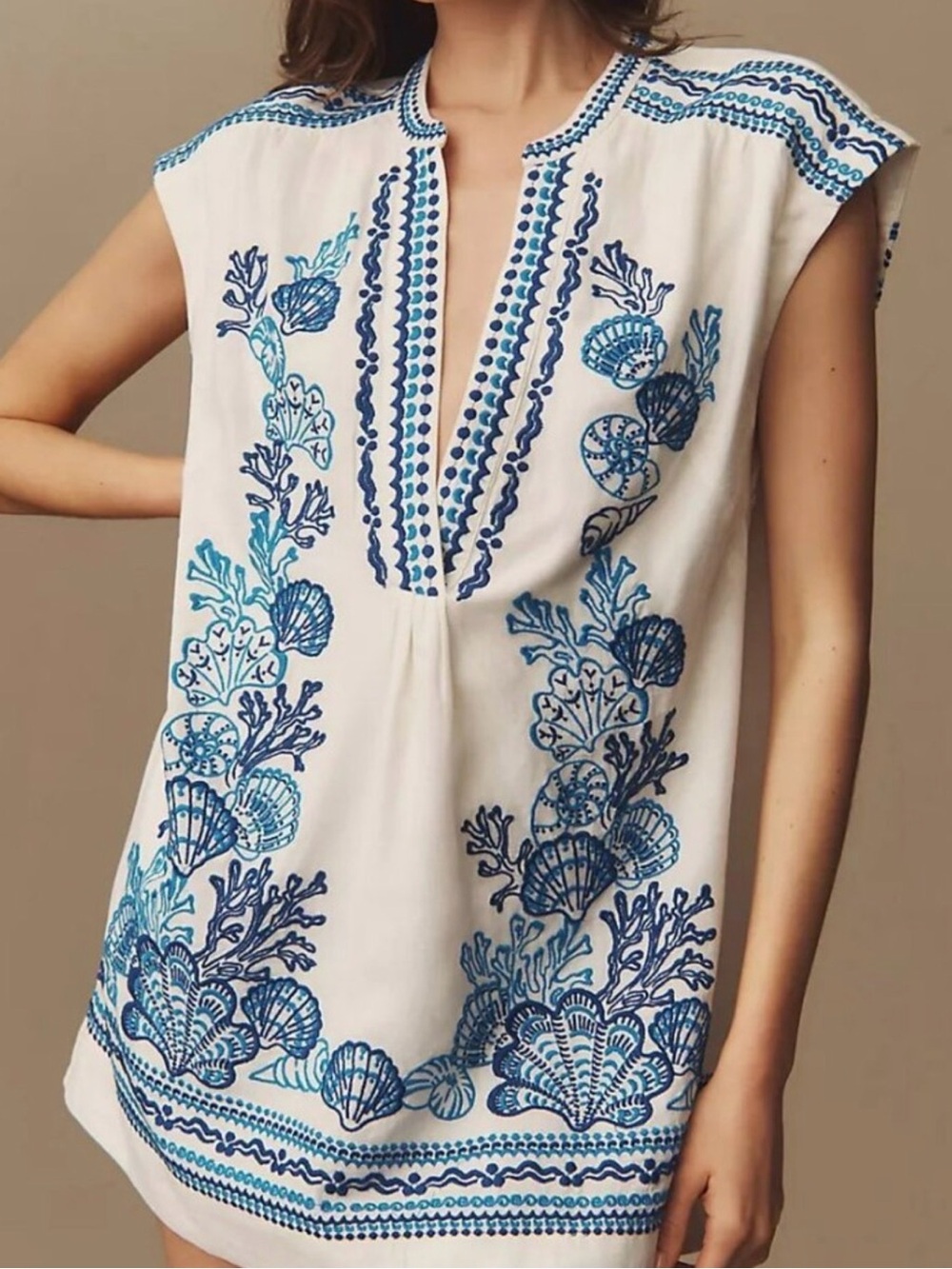 Anthropologie Maeve Embroidered Shell Dress